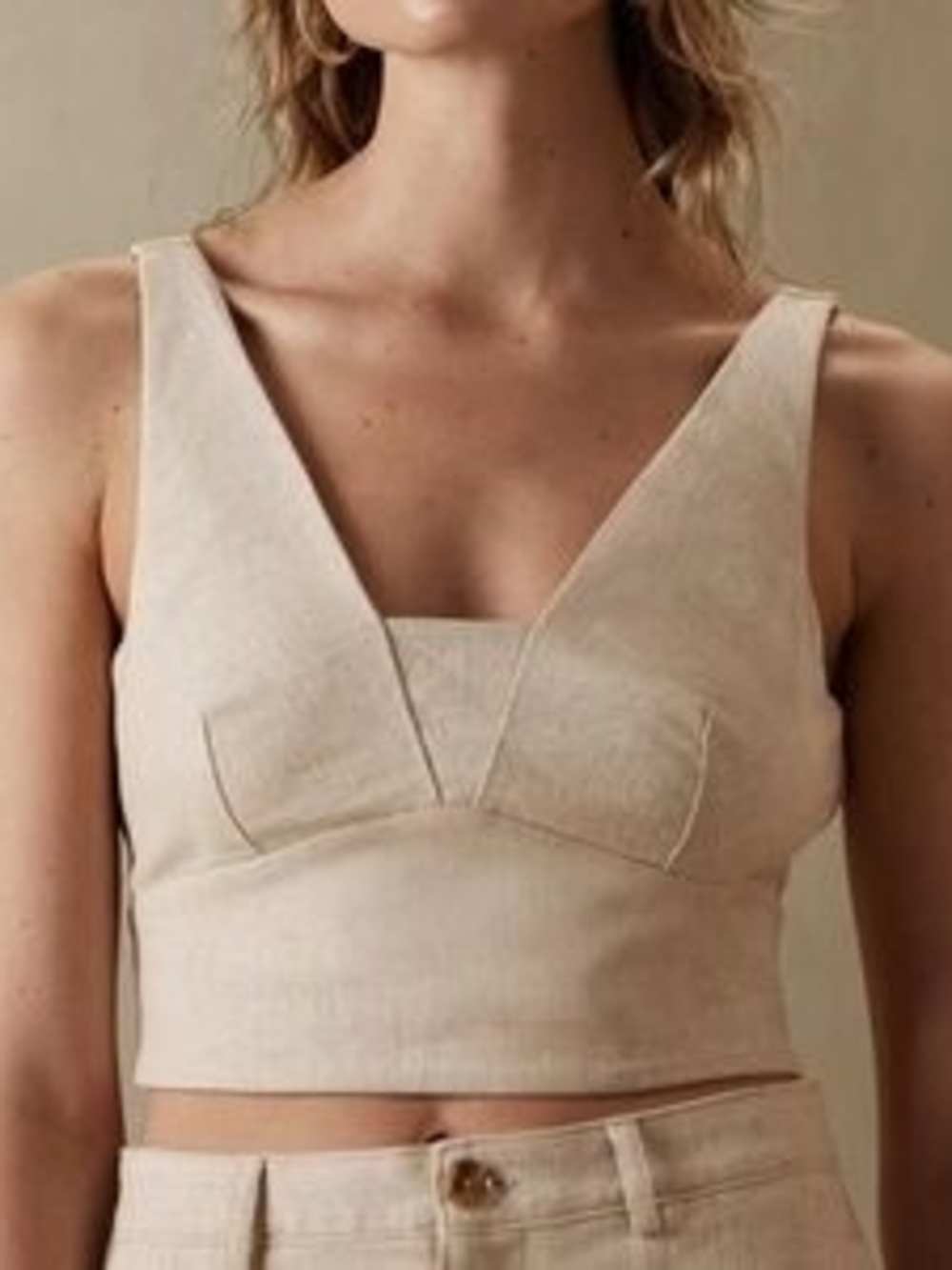 Banana Republic Linen Blended Crop Top Size 6